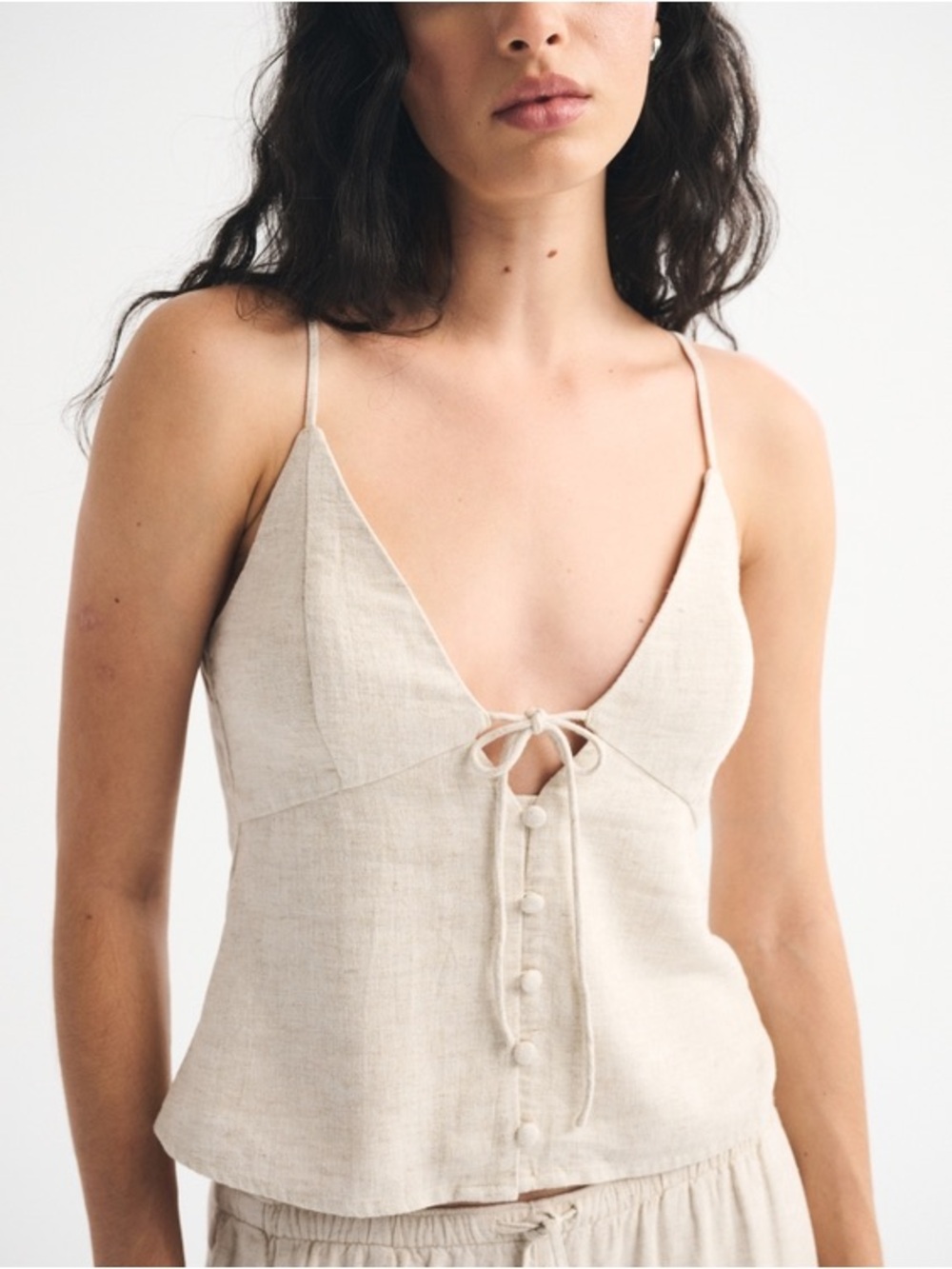 Abercrombie & Fitch Bella Bra-Free Linen Blend Cami